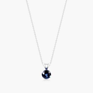 14K White Gold Sapphire Birthstone Necklace